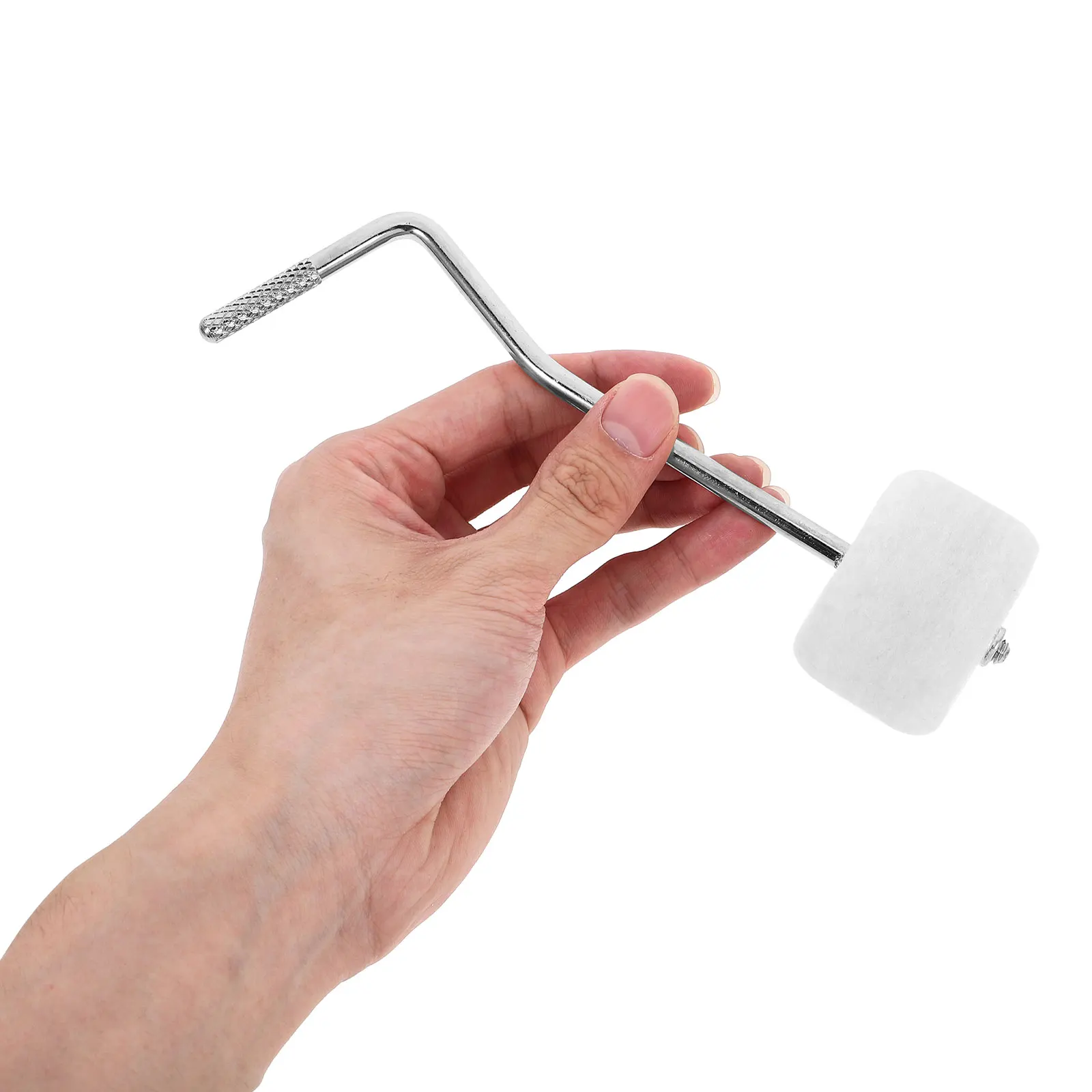 

2 Pcs Kick Drum Beaters Step on The Hammer Pedal Parts White Metal Kit Accessory
