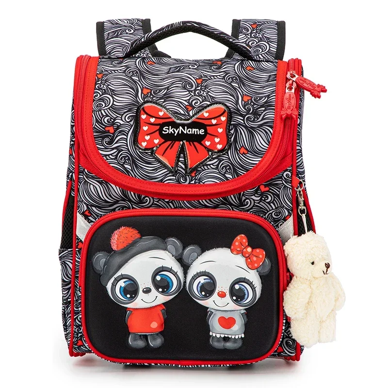 New Fashion Cartoon School Bags Backpack for Girls Boys Bear Cat Design Children Orthopedic Backpack Mochila Infantil Grade 1-5