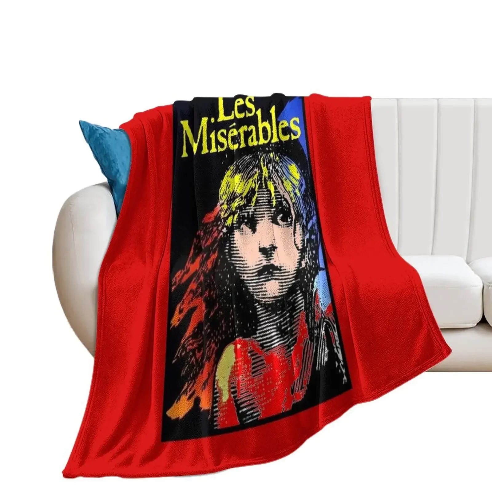 LES MISERABLES: Restored Colorized Advertising Print Throw Blanket Soft Big Soft Blankets