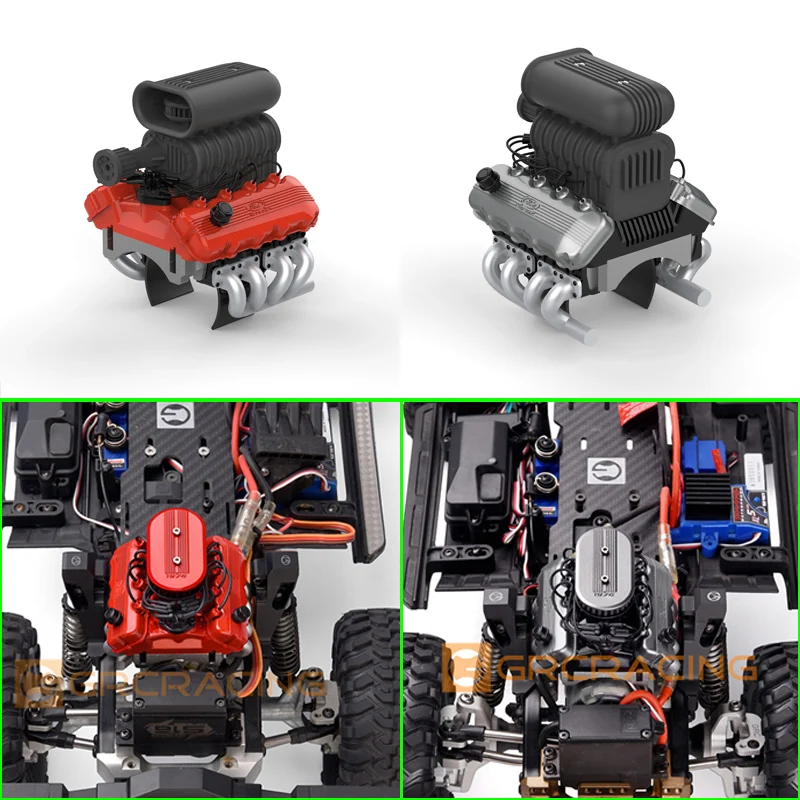 

Simulation V8 Hood Fan Radiator F76B for 1/10 RC Crawler Car Traxxas TRX4 Defender TRX6 AXIAL SCX10 II Parts