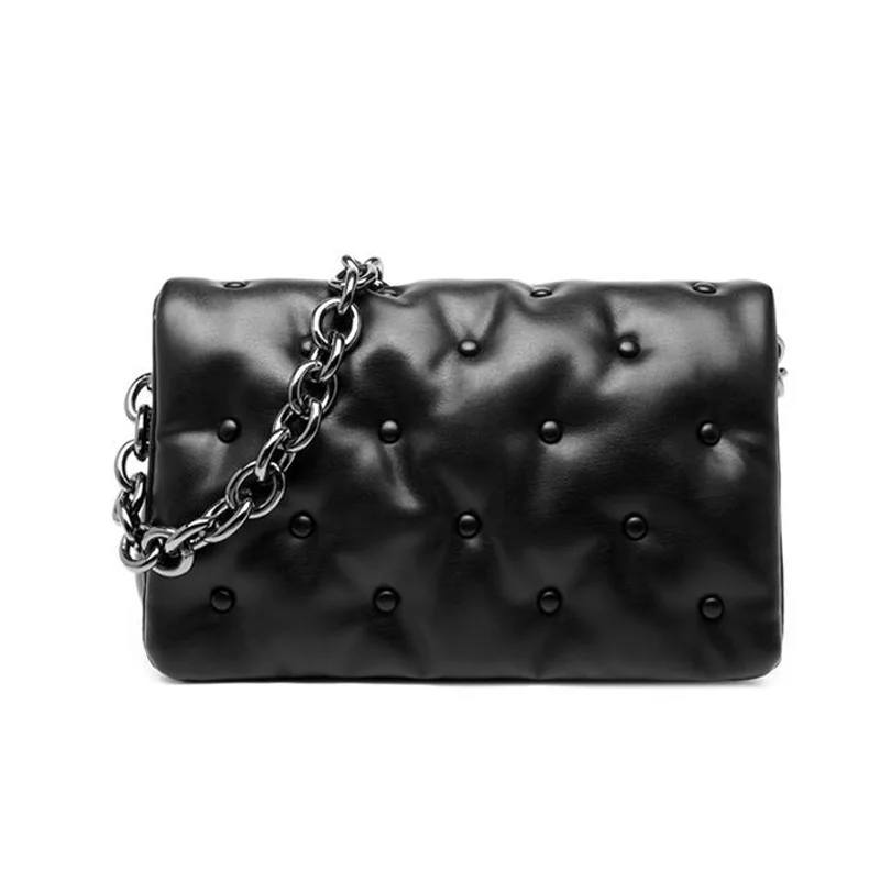 ZA Quilted Bag Branded Luxury Designer Women\'s Shoulder BagsThick Metal Chain Square Purses 2022 Top Selling Handbag Clutch Bag