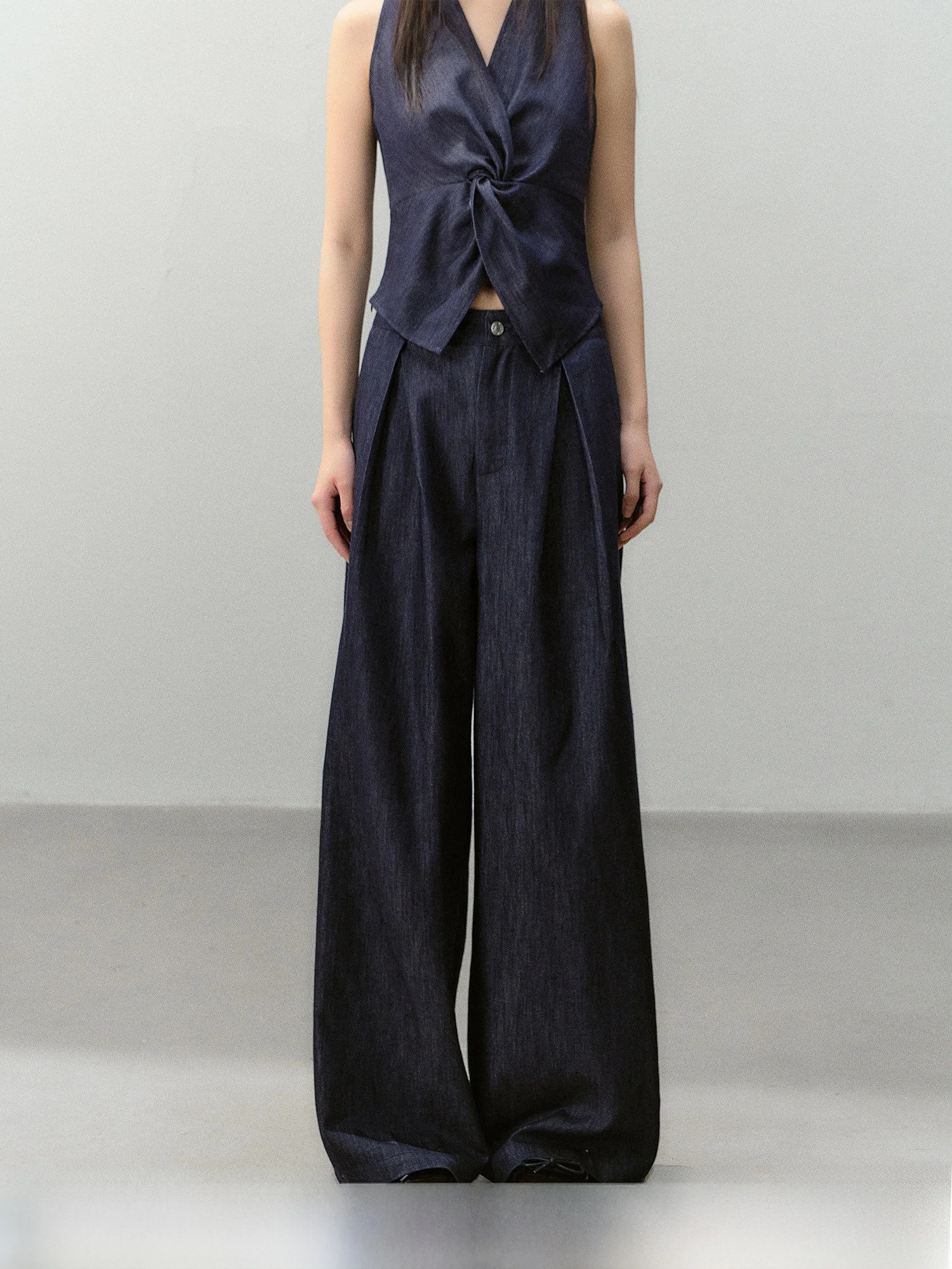 

High Waist Wide Leg Original Color Lazy Denim Jeans Heavy Industry Casual Version Salted Sun Dried CYNI Women's Jeans