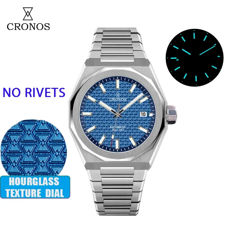 Cronos L6028M V2 Luxury Men Watch 39mm Automatic PT5000 /Miyota 9015 Wristwatches Sapphire 10ATM See-through Back  Watch Men