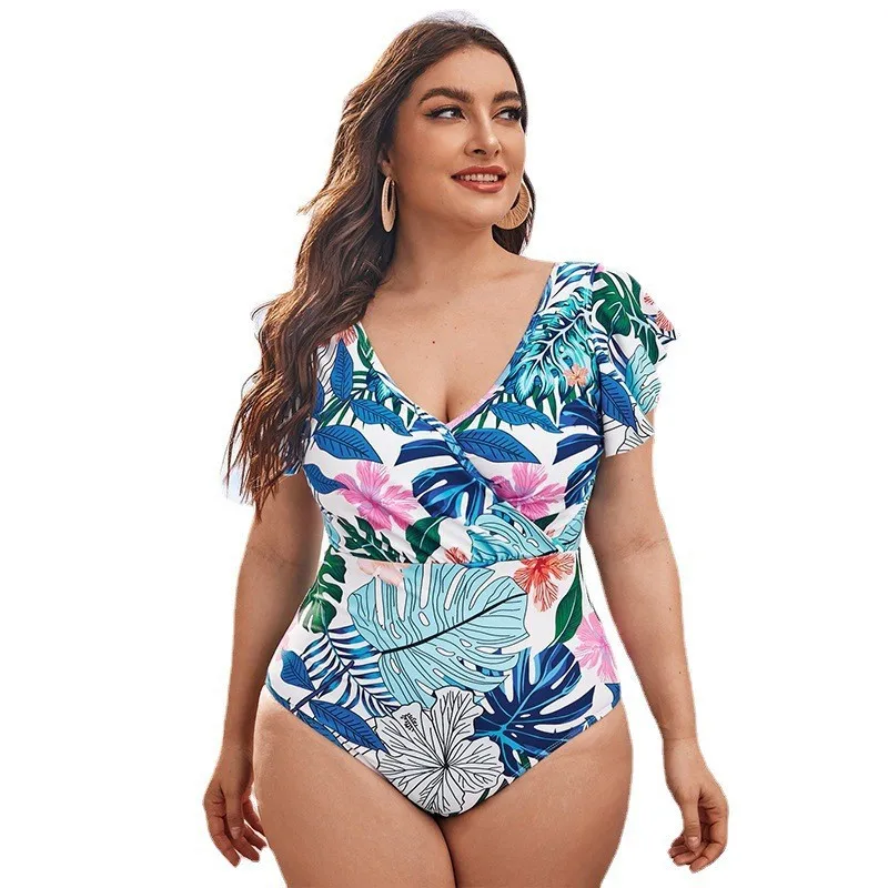 Plus Size Swimwear Women Tankini 2024 Sexy Bikini Woman Swimsuit One-Piece Bath Suit Beachwear Big Size Swimming Suit Monokini