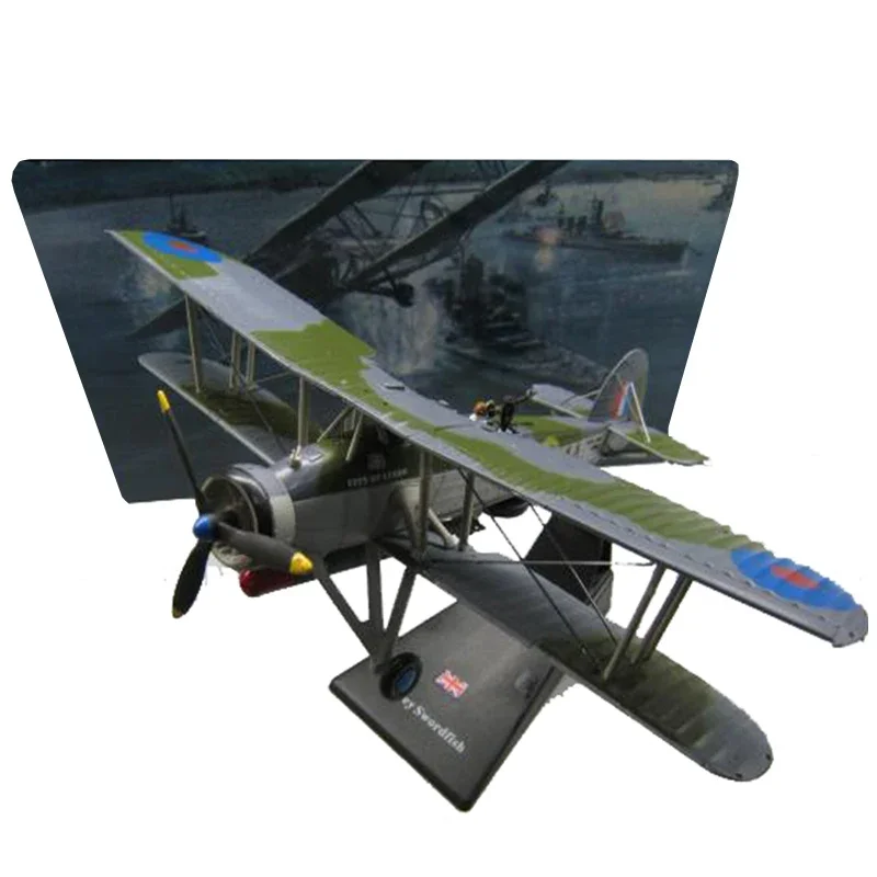 1/72 Scale  England British UK GBR Army Torpedo Attack Swordfish Biplane Fighter Bomber Aircraft Airplane Model