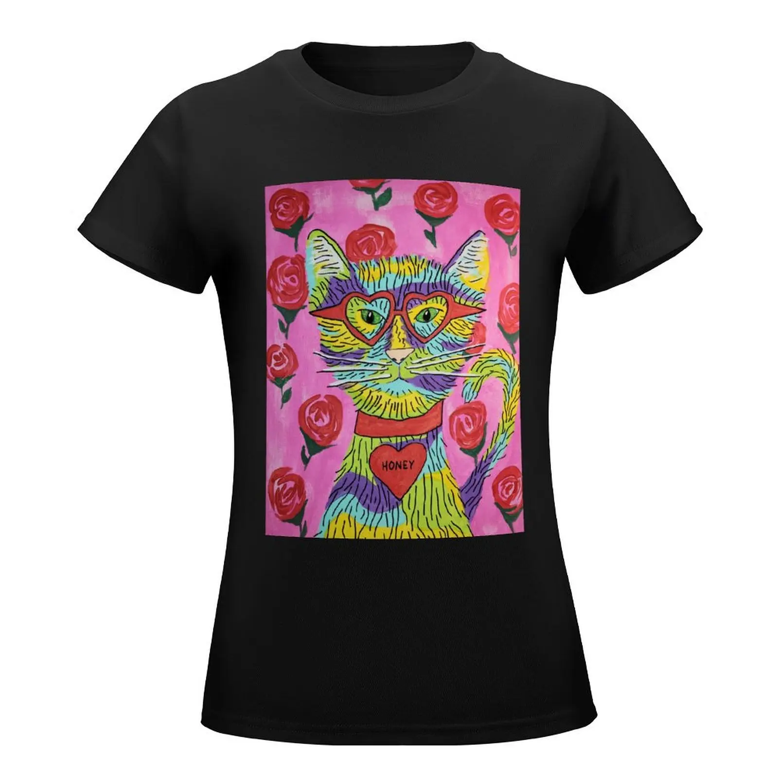 Valentine Cat: Honey T-Shirt quick drying sublime customs korean Women's clothes