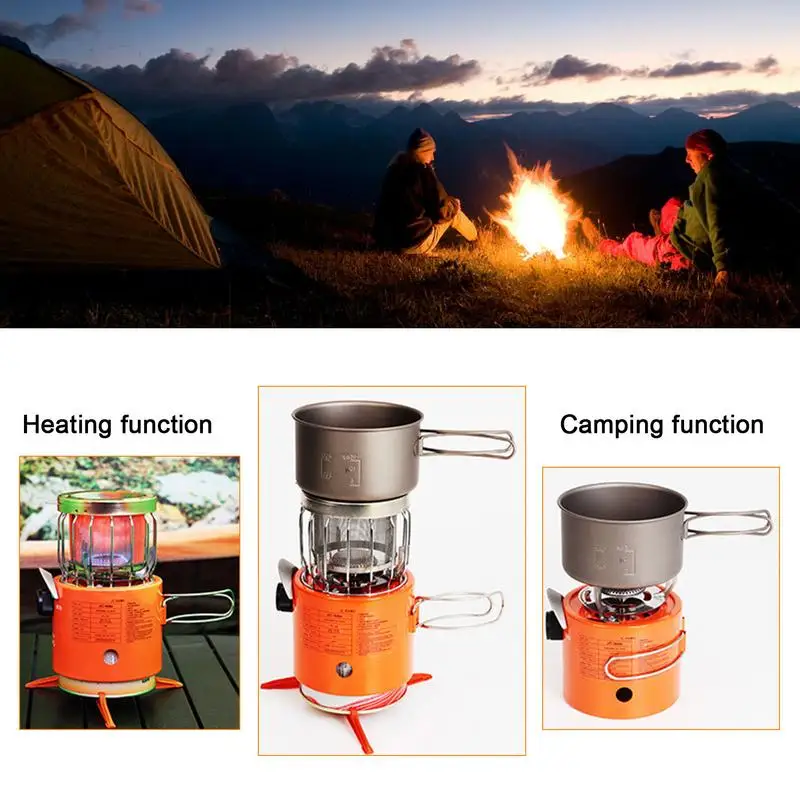 Outdoor Camping Propane Stove 2 in 1 Portable Propane Heater and Stove High-Efficiency Tent Heater for Ice Fishing Backpacking