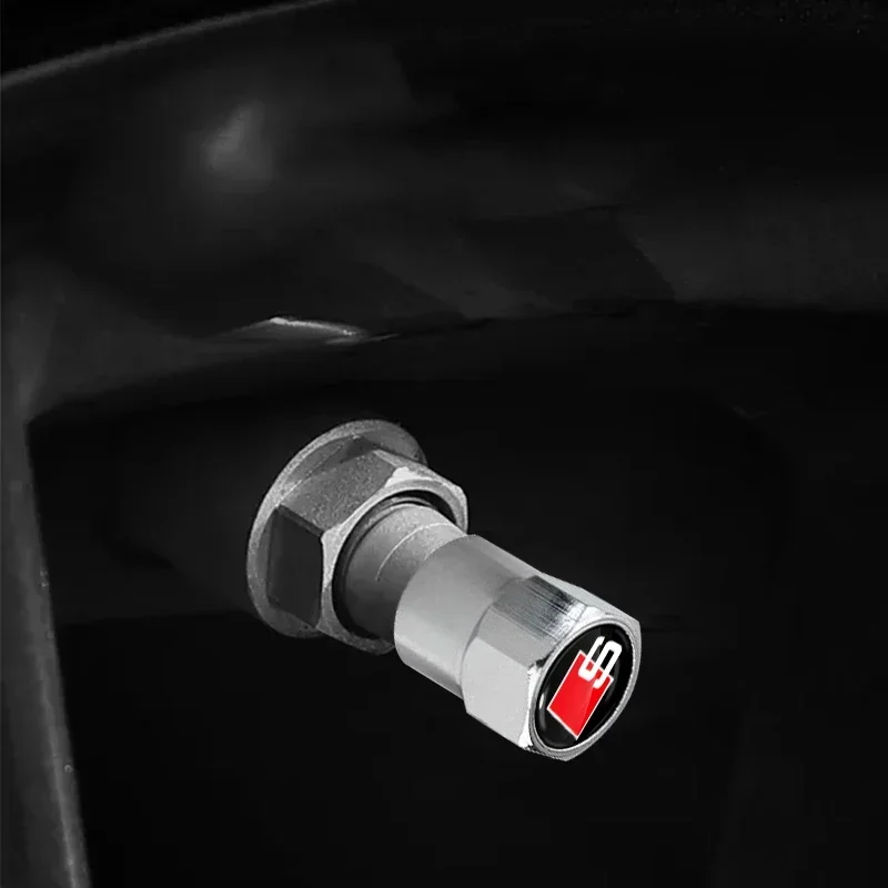 4 قطعة AUTCOAT سبائك الألومنيوم سيارة عجلة الاطارات صمام قبعات الإطارات حافة الجذعية لأودي sline TT Q2 Q3 Q5 Q7 Q8 A3 A4 A5 A6 A7 R8 B5 B6 #4