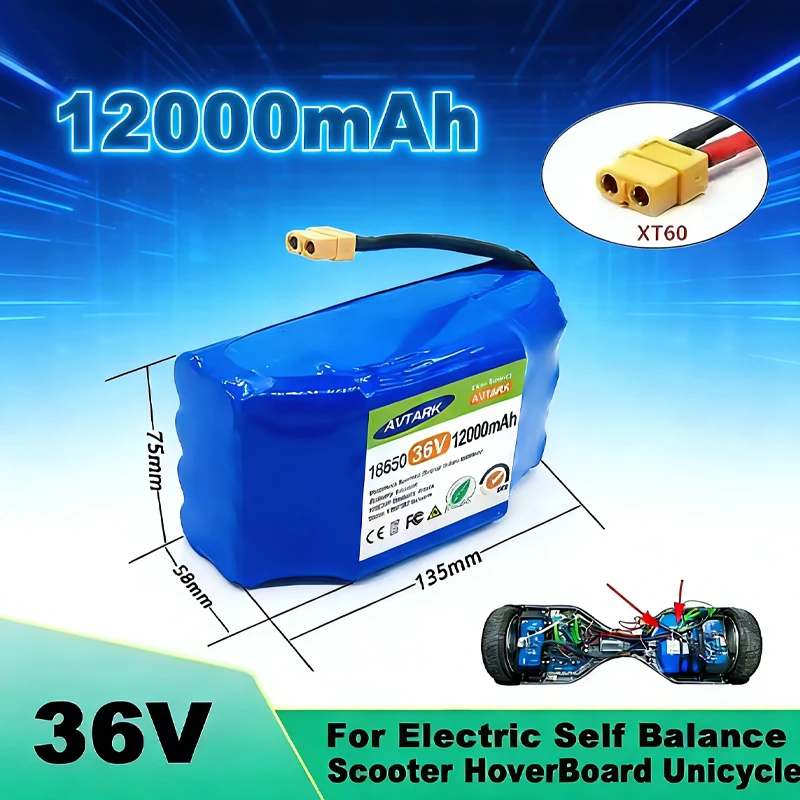 

36V 10s2p 7.0Ah Lithium Rechargeable Battery True for Electric Self-balancing Scooter HoverBoard Unicycle Exceptional Batte