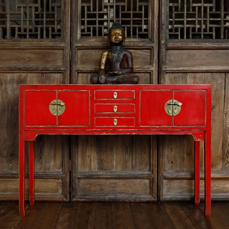 New Chinese classical entrance table, old offering table solid wood 5