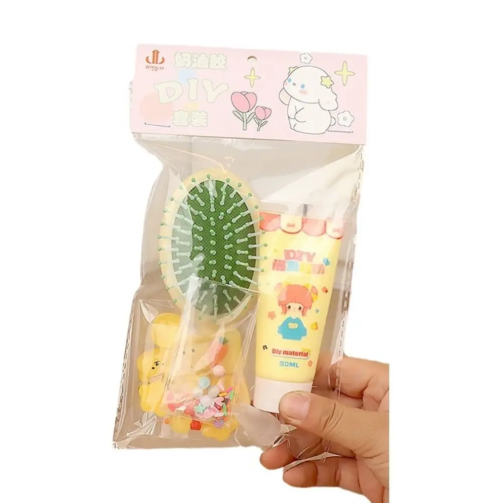 Handmade Simulation Cream Glue Comb Multicolour Material Package DIY Material Pack Set DIY Kit 1 Set Cartoon Air Cushion Comb