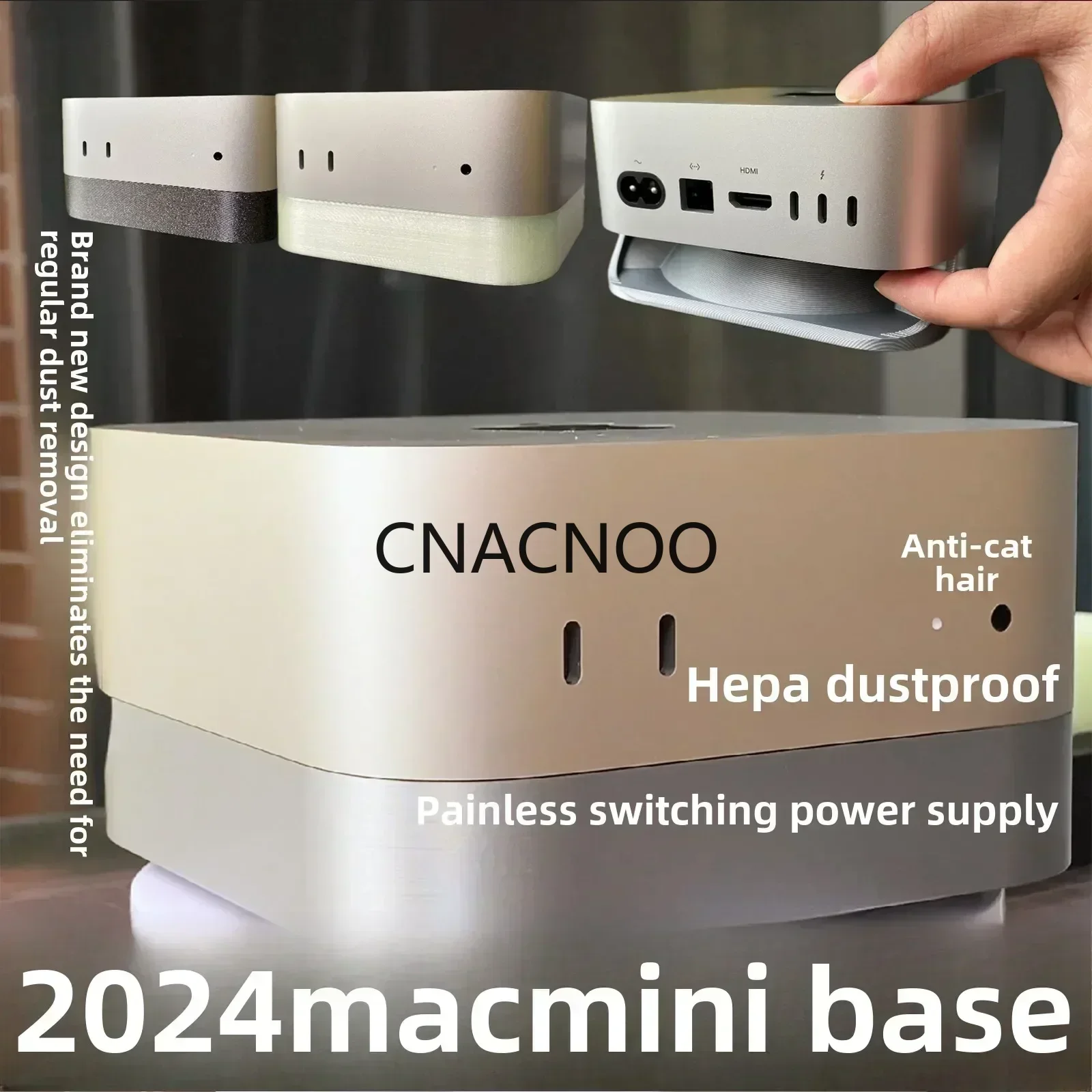 Hot New Apple Mac Mini M4 base convenient power switch HEPA dust-proof cat hair-proof dust-free bracket hanger station