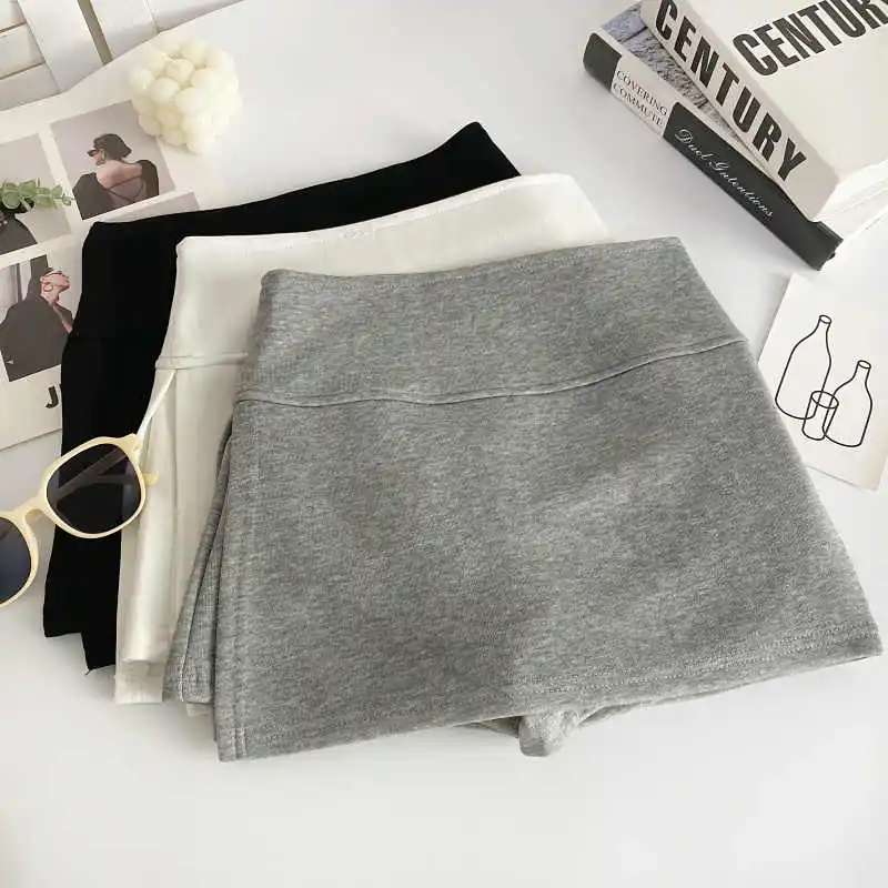 

Women Clothing Grey Mini Skirt Vintage Aesthetic Y2k A-line Skirt with Slit Harajuku 2000s Fashion Emo Shorts Skirt Summer 2025