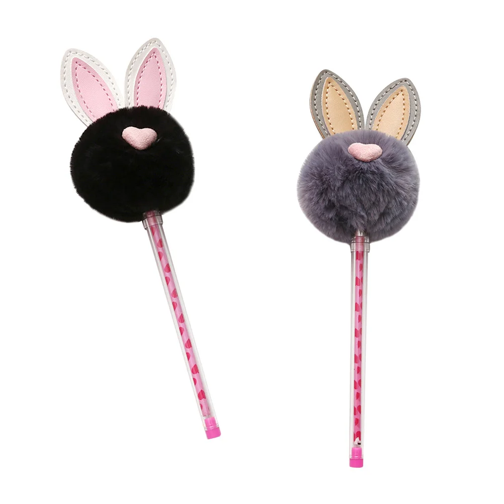 3Pcs 0.5mm Black Gel Pens Neutral Rabbit Ear Design Smooth Writing Ink Pens for Note Making Gifts Children Students