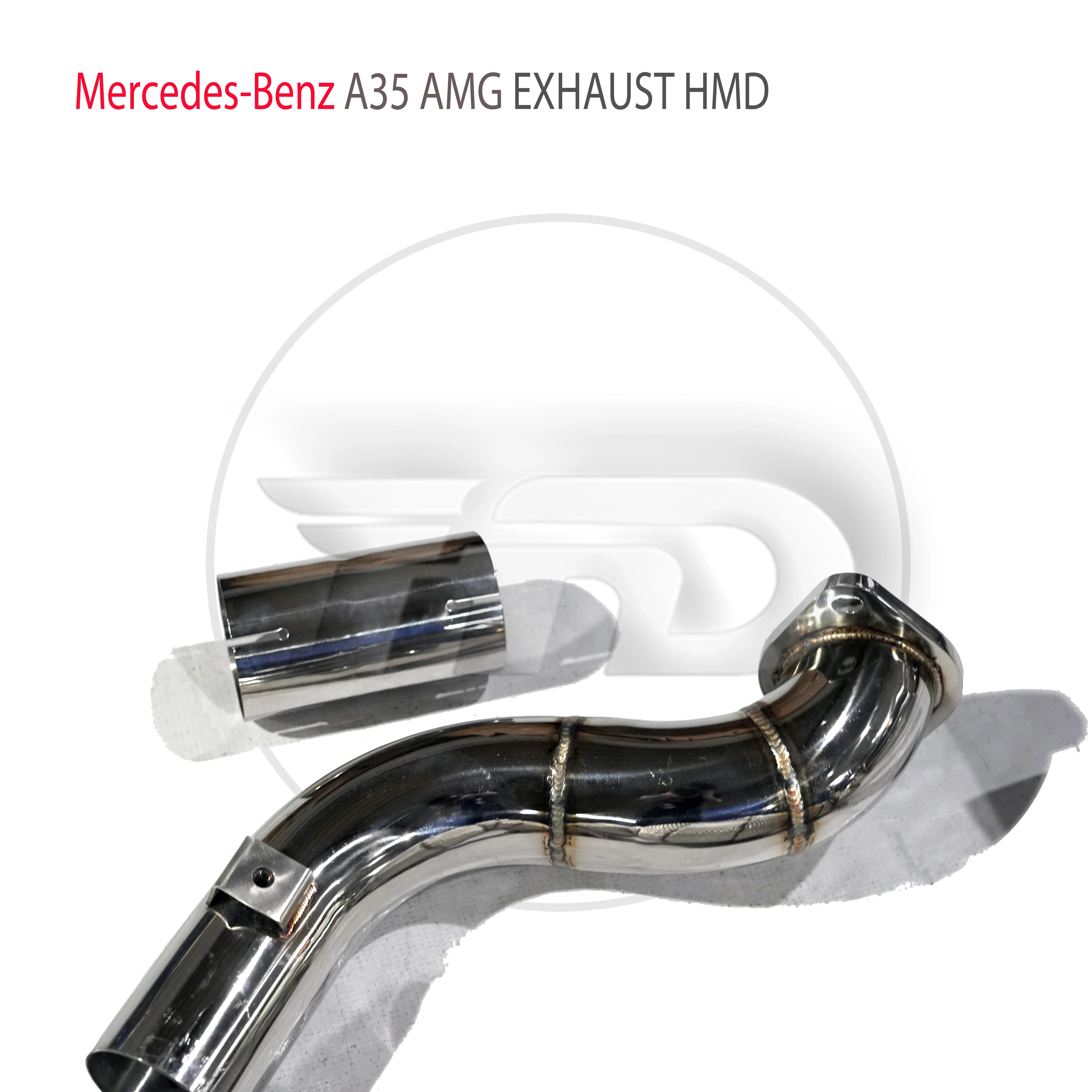 Sistema de escapamento hmd, tubo de escapamento de alto desempenho de fluxo para mercedes benz a35 cla35 gla35 amg w177 com cabeçalho catalítico