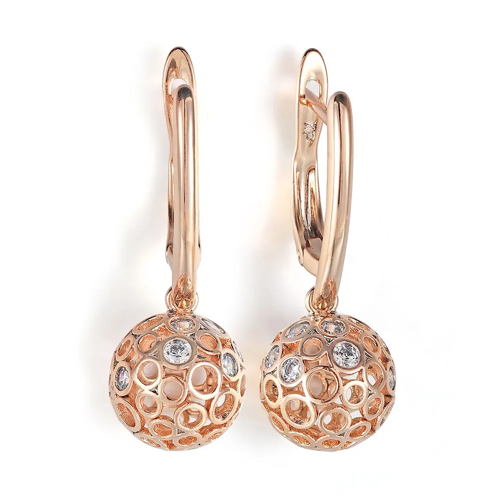 

Crystal Copper Stud Earrings Rings Aesthetic Fashion Jewelry Female Accessories Round Ring Zircon Earring Woman Gift