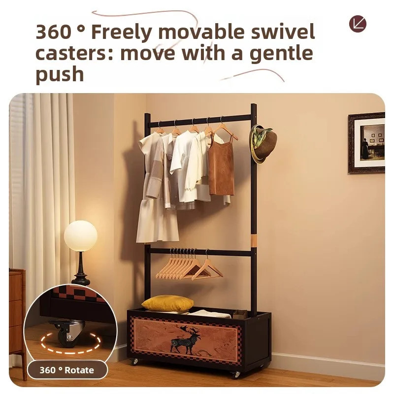 رف معطف العصور الوسطى، شماعة أرضية غرفة النوم، رف متحرك لوضع الملابس #4