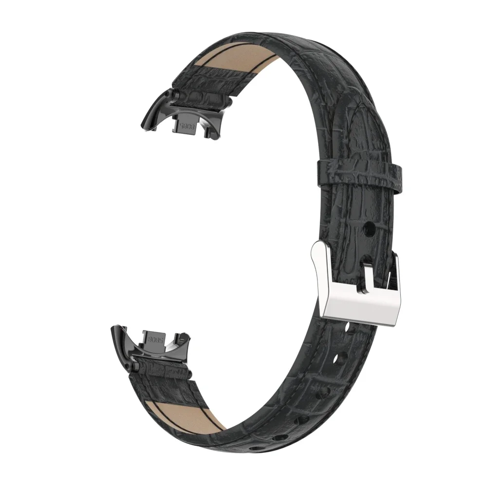 Leather Strap for Xiaomi Band 8, Metal Connector, Smart Sports, Personality, Replace the MI Band 8