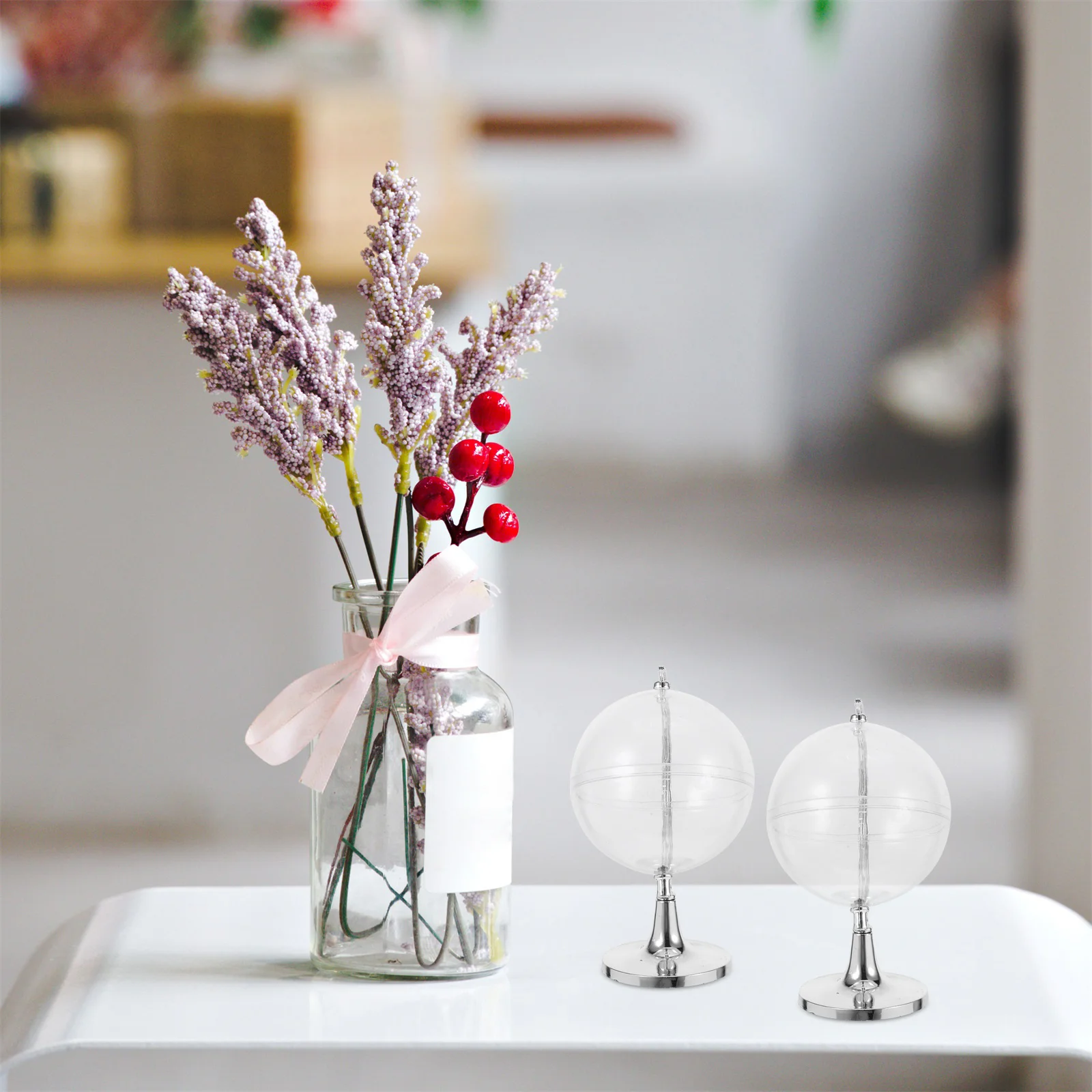 

12Pcs Plastic Candy Boxes Silver Creative Tellurion Candy Gift Containers for Wedding Christmas Party Gift Storage