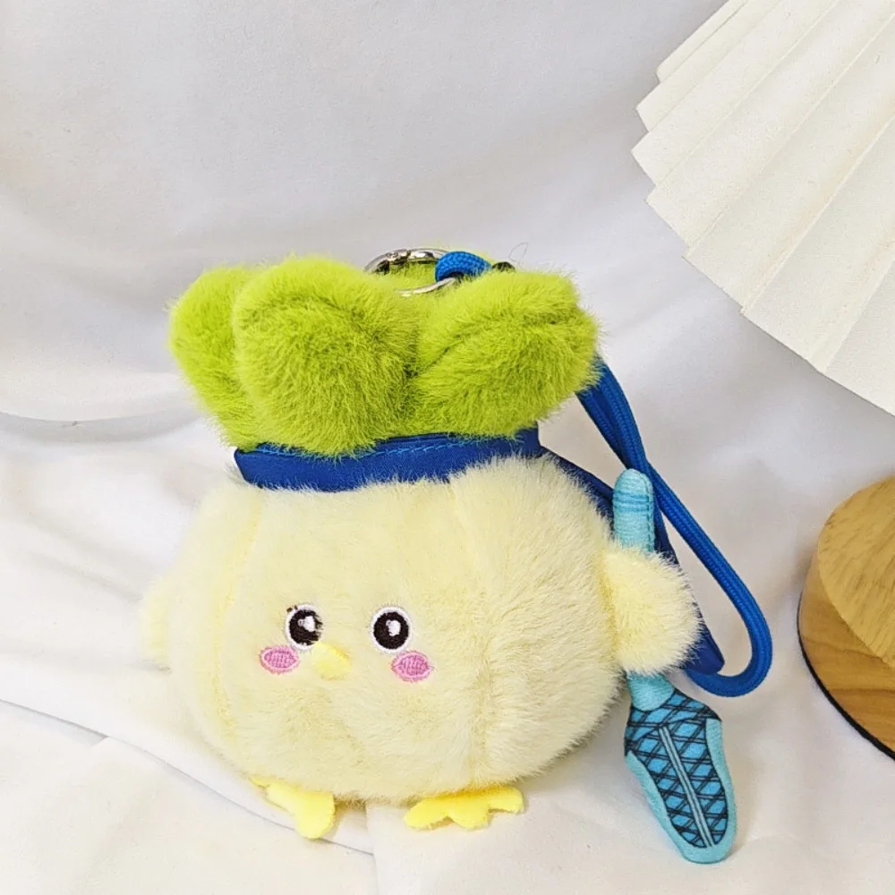 

With Voice Vegetable Chicken Pendant PP Cotton Bag Charm Stuffed Cabbage Chicken Keychain Garlic Bird Collection