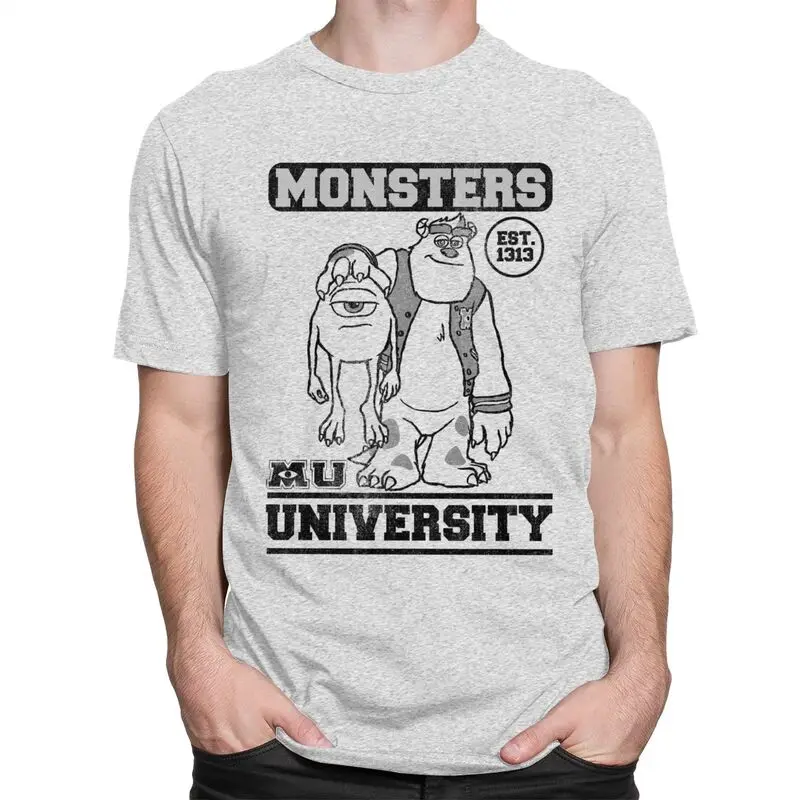 Cool Monsters University James P Sullivan T Shirt Men Short Sleeve Soft Cotton T-shirt Leisure Tees Streetwear Tshirts