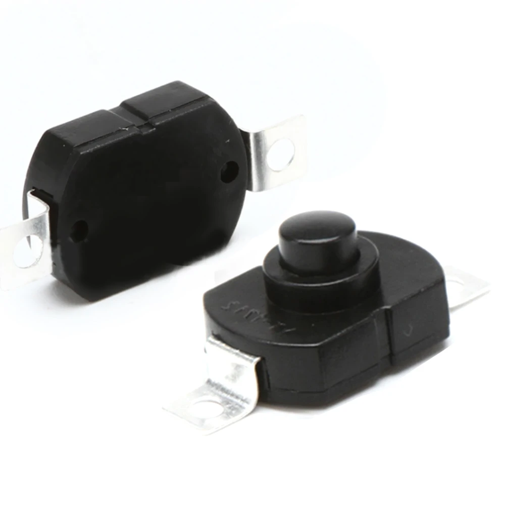 

Mini Push Button Switch DC 250V 1.5A Black on off for Electric Torch 10PCS