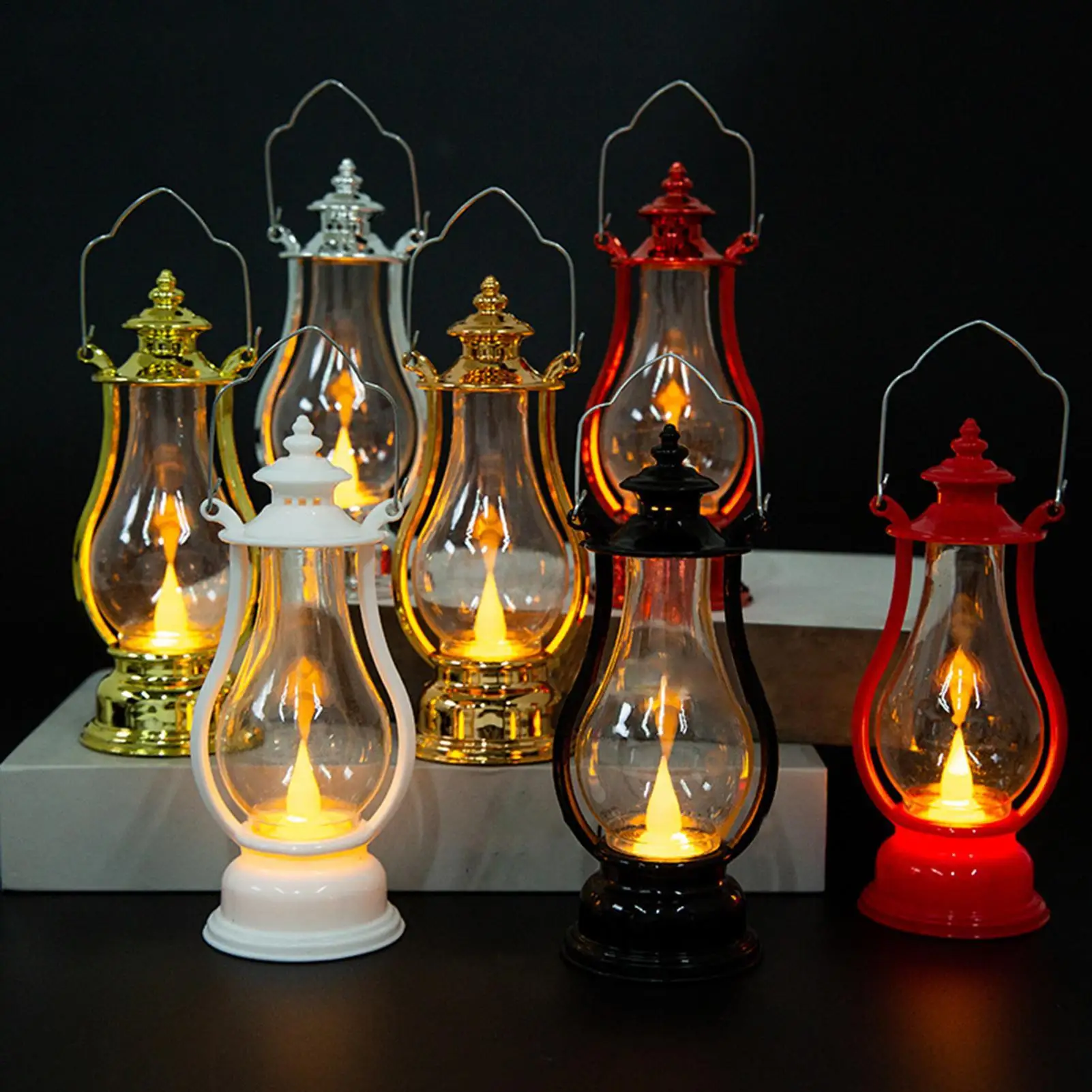 

Portable Hangable Battery Operated Vintage LED Oil Lamp Electric Lantern for Home Patio Garden Camping Holiday Wedding