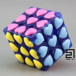 YJ Hongary Cross Cube Hungarian 3 on 3 Cute YongJun Heart Cubic Puzzle Hongarian Cubu Magico 33cube Gift for Girl 8 Year Old Boy