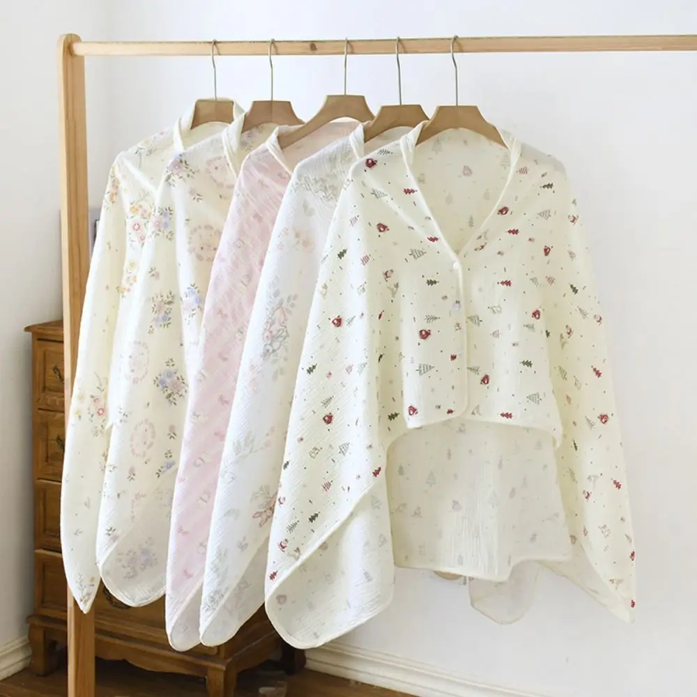 

Floral Printed Cotton Mother Cape Blanket Breathable Feeding Cover Cartoon Mommy Shawl Soft Nursing Apron Breastfeeding Cover