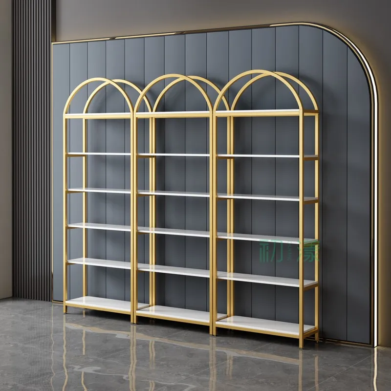 Custom.Shelf Display Rack, Gold Metal Frame Bookcase in Living Room, Home, Office, Bookshelves Storage Rack