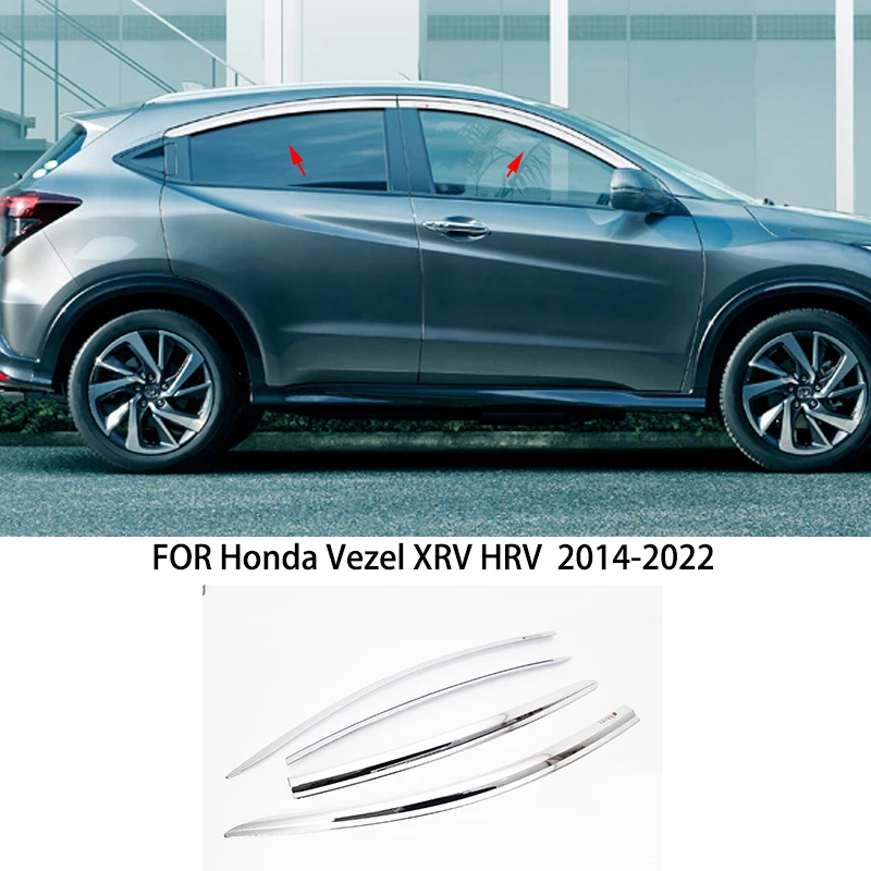 

FIT FOR Honda Vezel XRV HRV 2014-2022 ABS chrome waterproof Door Window Visor Vent Shades Sun Rain Guard