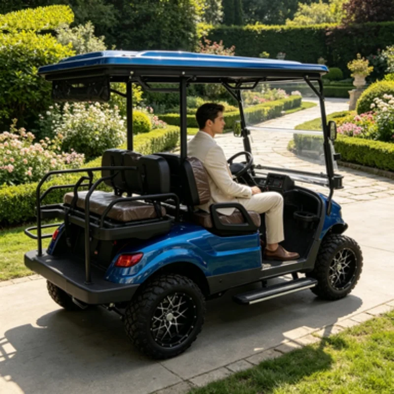 72V 4 Person Golf Cart 4 Seater Electric Golf Cart/Electric Golf Buggy Car With 12-Inch Off-Road Tires Free Custom Body Color