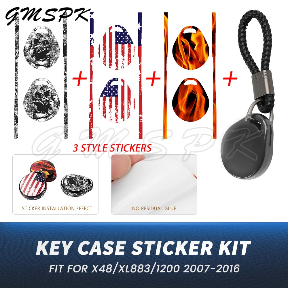 

Motorcycle Key Case Key Shell Cover Keychains With 3 Stickers Fit for Harley Softail FLST FXST Touring Sportster VRSC Tri Glide