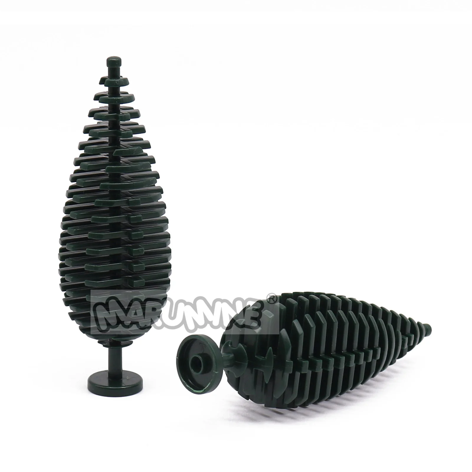 Marumine 6 STKS MOC Blokken Plant Boom Grenen Bouw Stad Straat Jungle Bouwstenen Onderdelen Accessoires 2435 3471 Compatibel