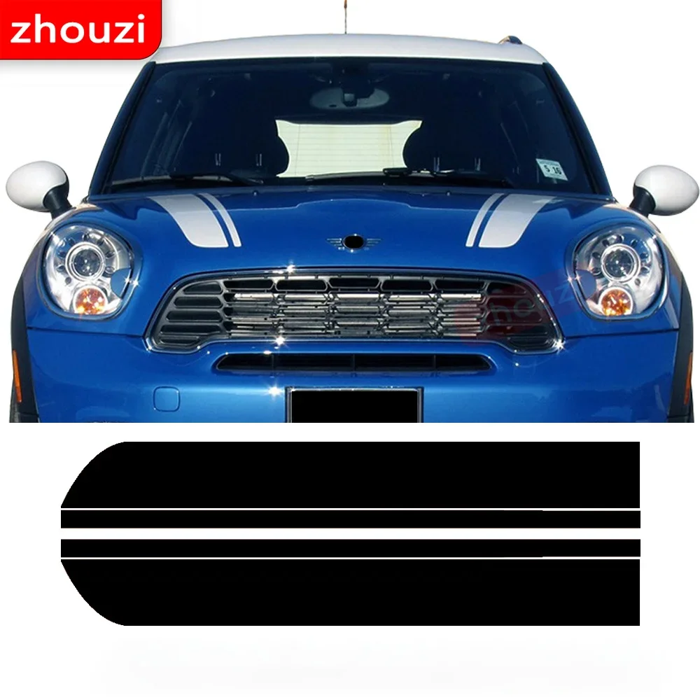 

Виниловые наклейки на капот автомобиля в полоску для Mini Cooper R50 R52 R53 R55 R56 R57 R58 R59 R60 R61 F54 F55 F56 F57 F60 Стайлинг