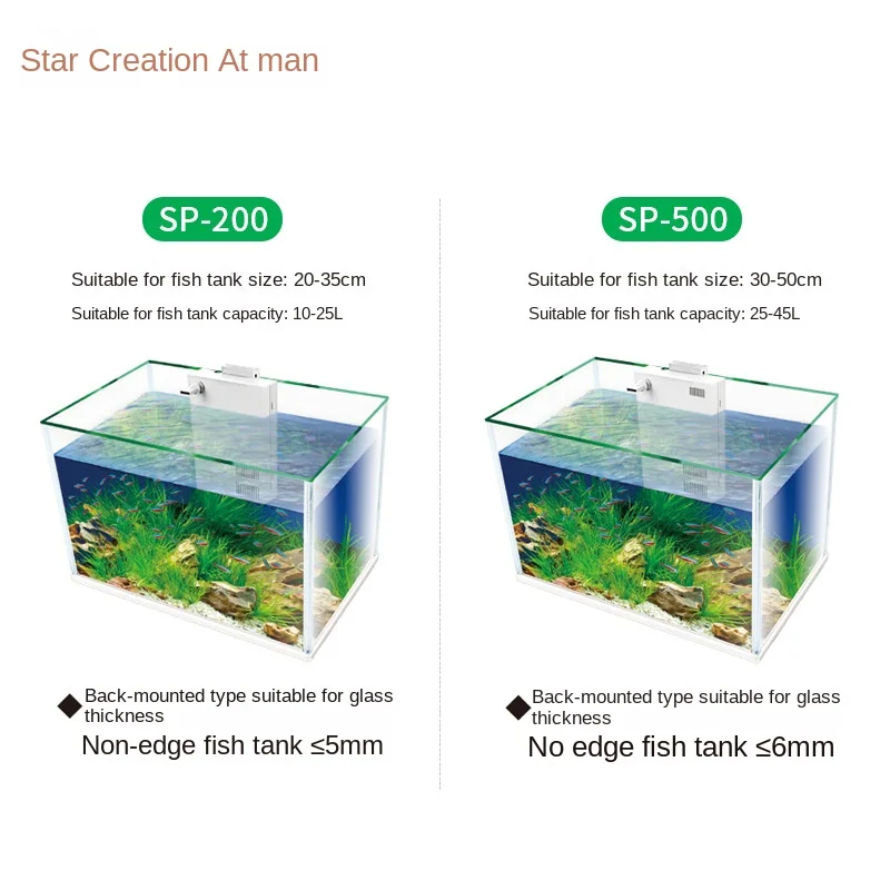 Atman Chuangxing-Wall-Mounted Turtle Filter, Low-level Small Fish Tank, Built-in Aquarium Filter