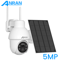 ANRAN 5MP Security Solar Camera Smart Siren Color Night Vision PIR Human Detection Outdoor Wireless Wifi Camera HD Two Way Audio