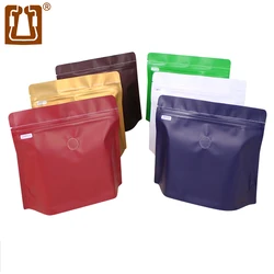 Zhanfei Packaging Half Pound Coffee Bag One-way Air Valve 10Pcs Diamond Type Kraft Aluminum Oil Bag Coffee Bean Packaging Bag