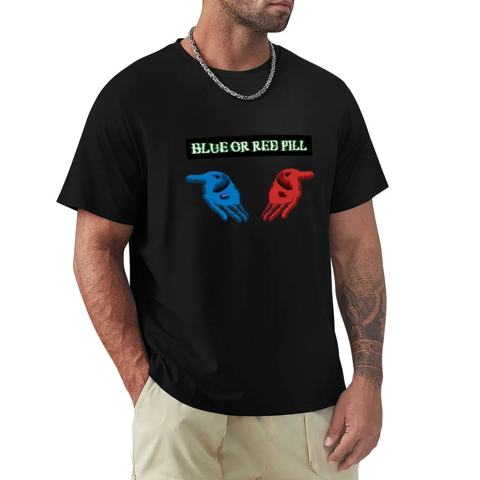 Morpheus Blue or Red Pill - The Matrix T-Shirt Basic Tee Shirt for Everyday Outfit