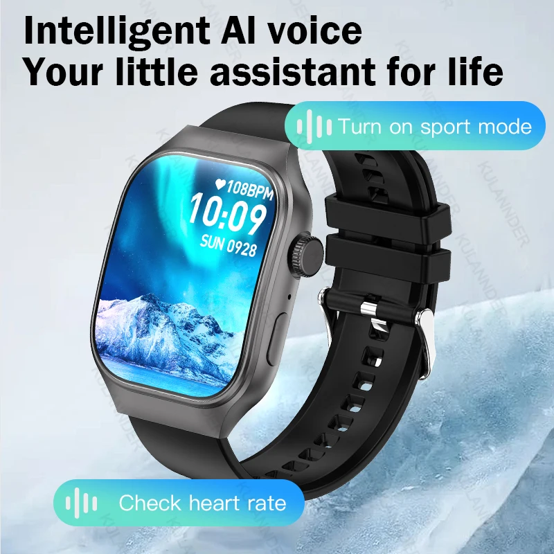 Relógio inteligente para IOS e Android, Blue Tooth Call, Frequência Cardíaca, Assistente de Voz em Saúde, 100 Modos Esportivos, Smartwatch Empresarial e Esportivo, Novo