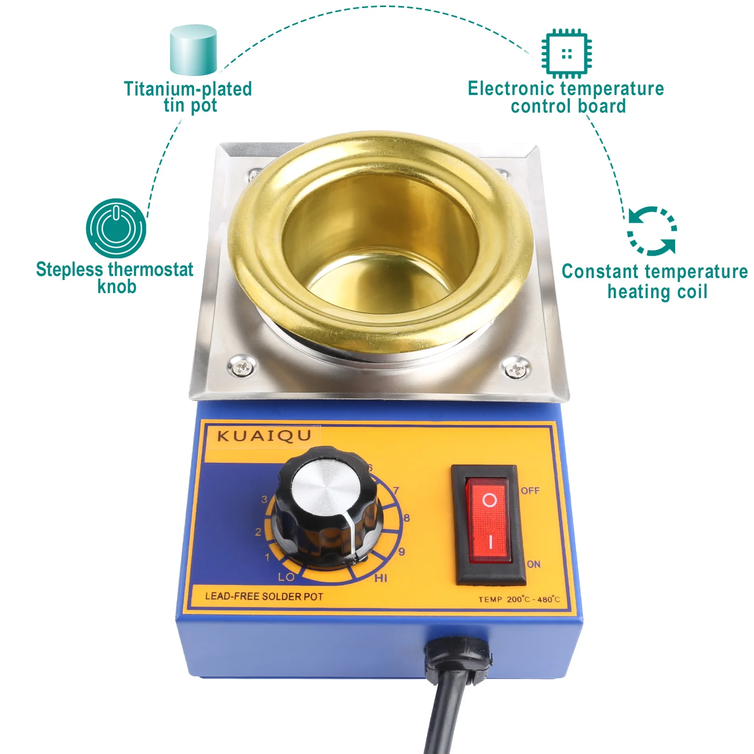 200/250/300W Solder Pot Equipment Tin Melting Furnace Soldering Furnace Temperature Control Desolder Bath 220V For Electricians