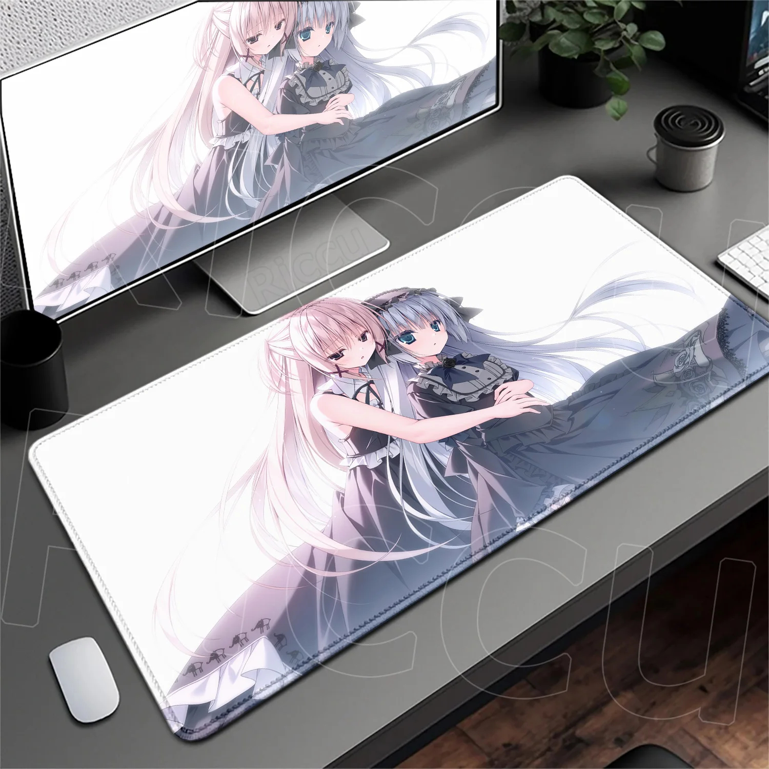 The tear flows because of tenderness Game Long Desk Mat HD  Rubber Cushion Game Anti-slip Mousepad Large Computer Keyboard Mat