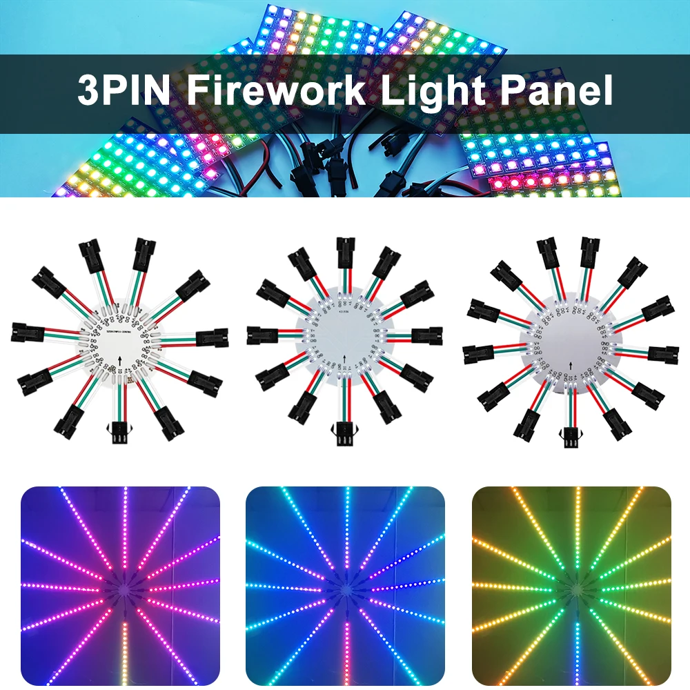 WS2812B Led Vuurwerk Verlichting Ronde Module 10 11 12 13 Kanalen Voor 5050 RGB 3Pin Individueel Adresseerbare Pixel Strip Ringpaneel