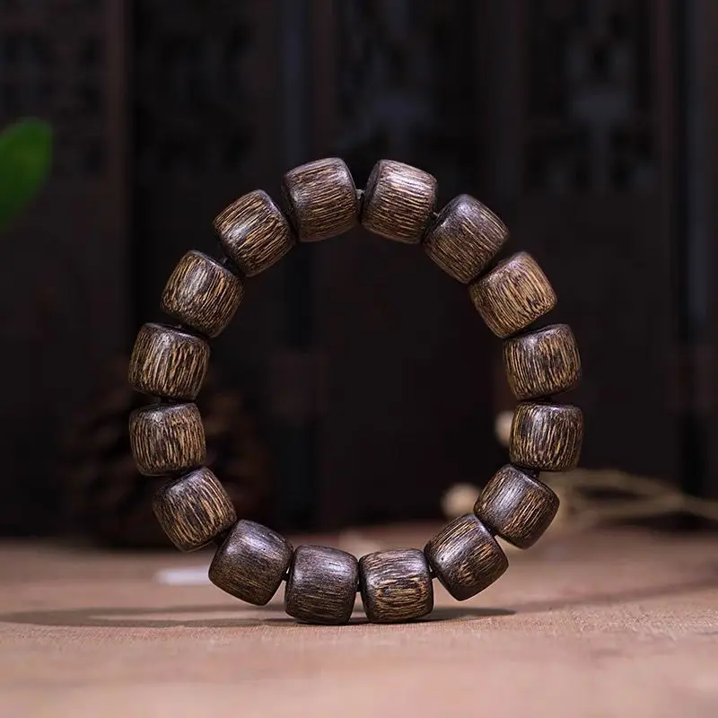 Authentic Old Materials Brunei Fidelity Natural Women Men's Wooden Beads Bracelet Singl