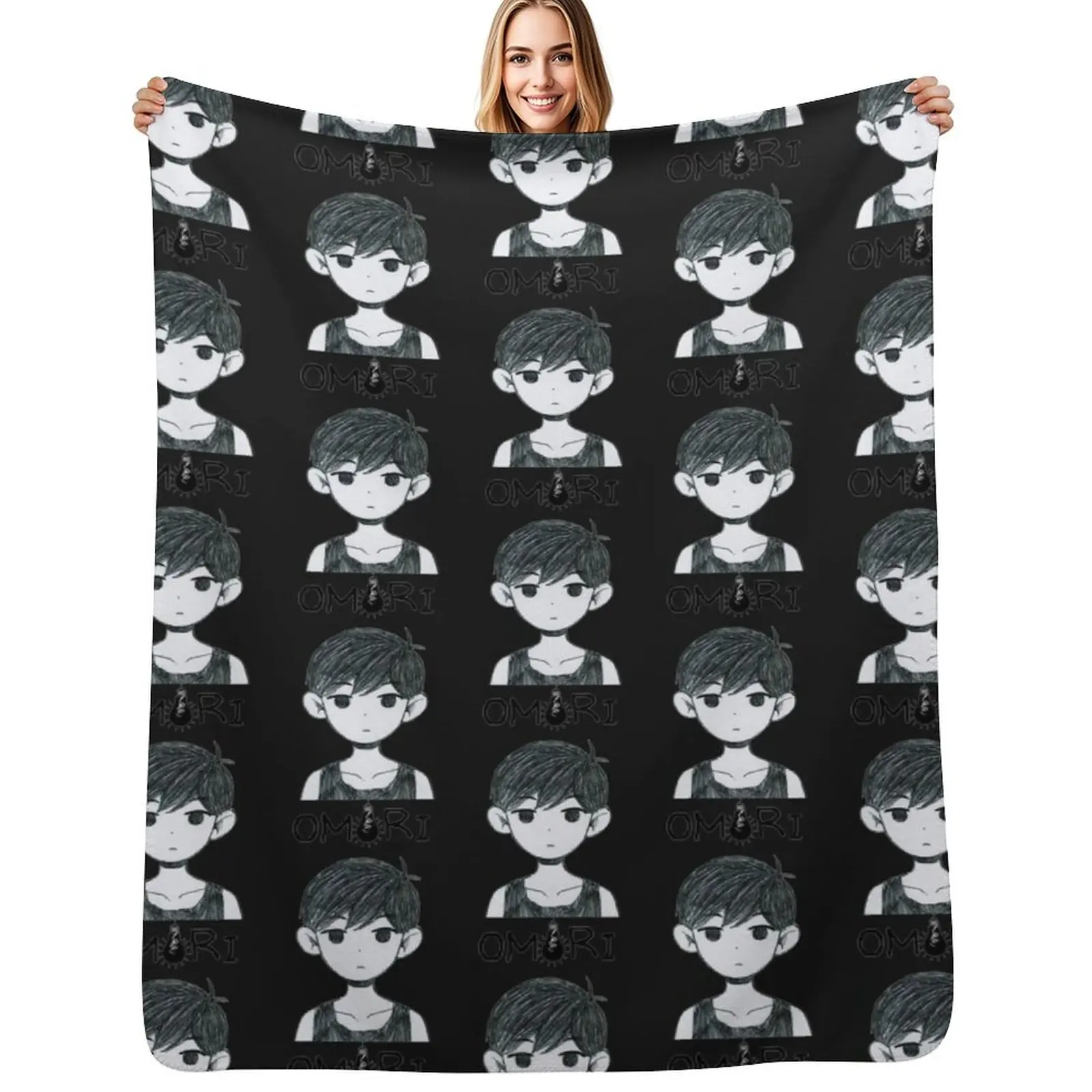 

omori merch| Gift T-Shirt Throw Blanket Outdoor Soft Blanket for Picnic Beach Camping