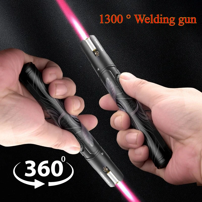 Honnête 1300 °   Sabre lumineux rose flamme briquet extérieur coupe-vent Jet torche Butane briquet fumer accessoires Gadgets pour hommes cadeaux