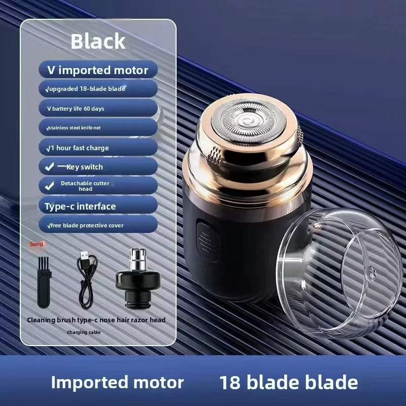 

1 dual-purpose men's electric shaver, nose hair trimmer, 2-in-1 mini portable shaver