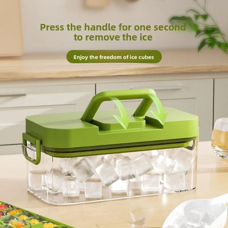 

HYS Ice Cube Mold Ice Grid Household Press Homemade Frozen Ice Cube Box Storage Box Large Capacity