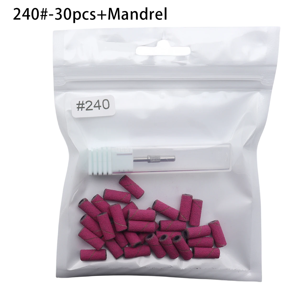 30Pcs Mini Nail Sanding Bands with Mandrel Bit, Professional Nail Drill Sanding Rings for Natural Nail Prep, Manicure Pedicure T