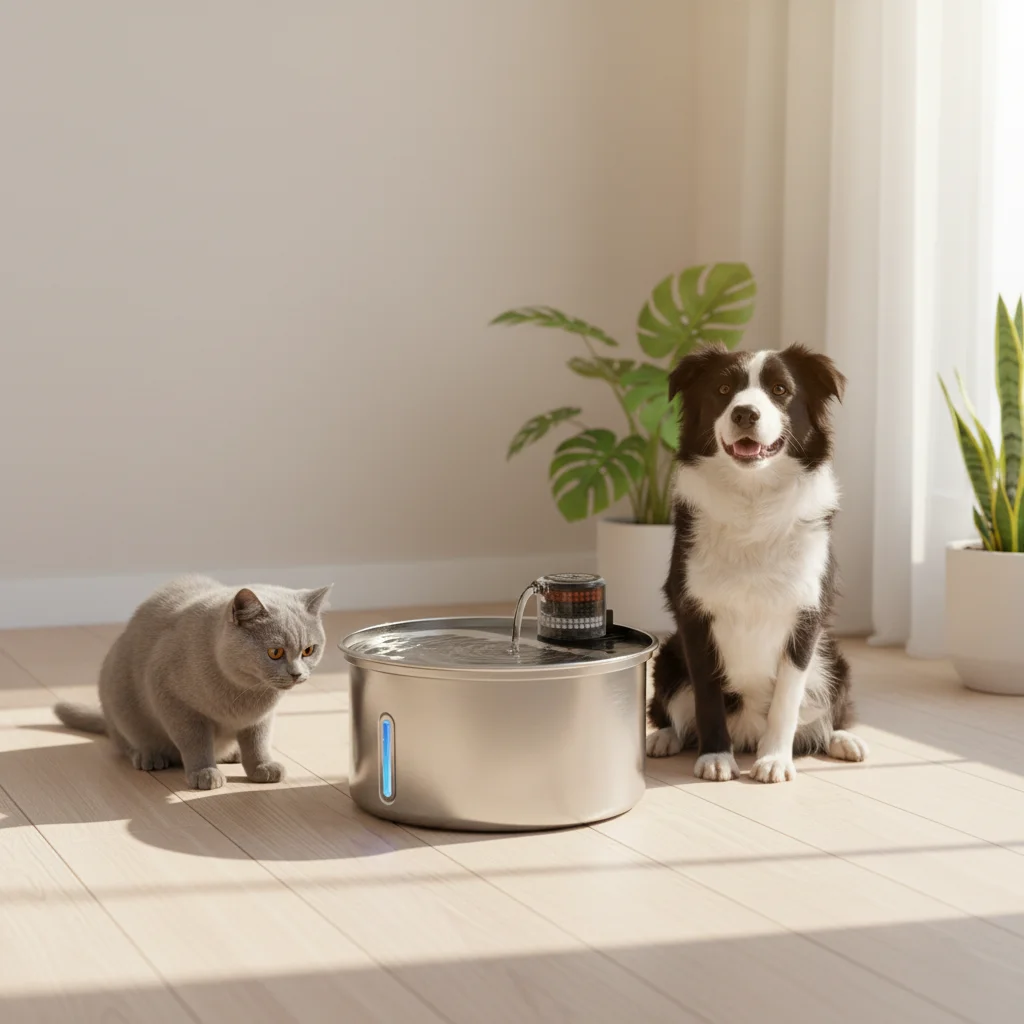 

Автоматический фонтанчик для воды для кошек, 3,2 л, большой объем, с фильтром, бесшумный, с циркуляцией воды, для домашних животных